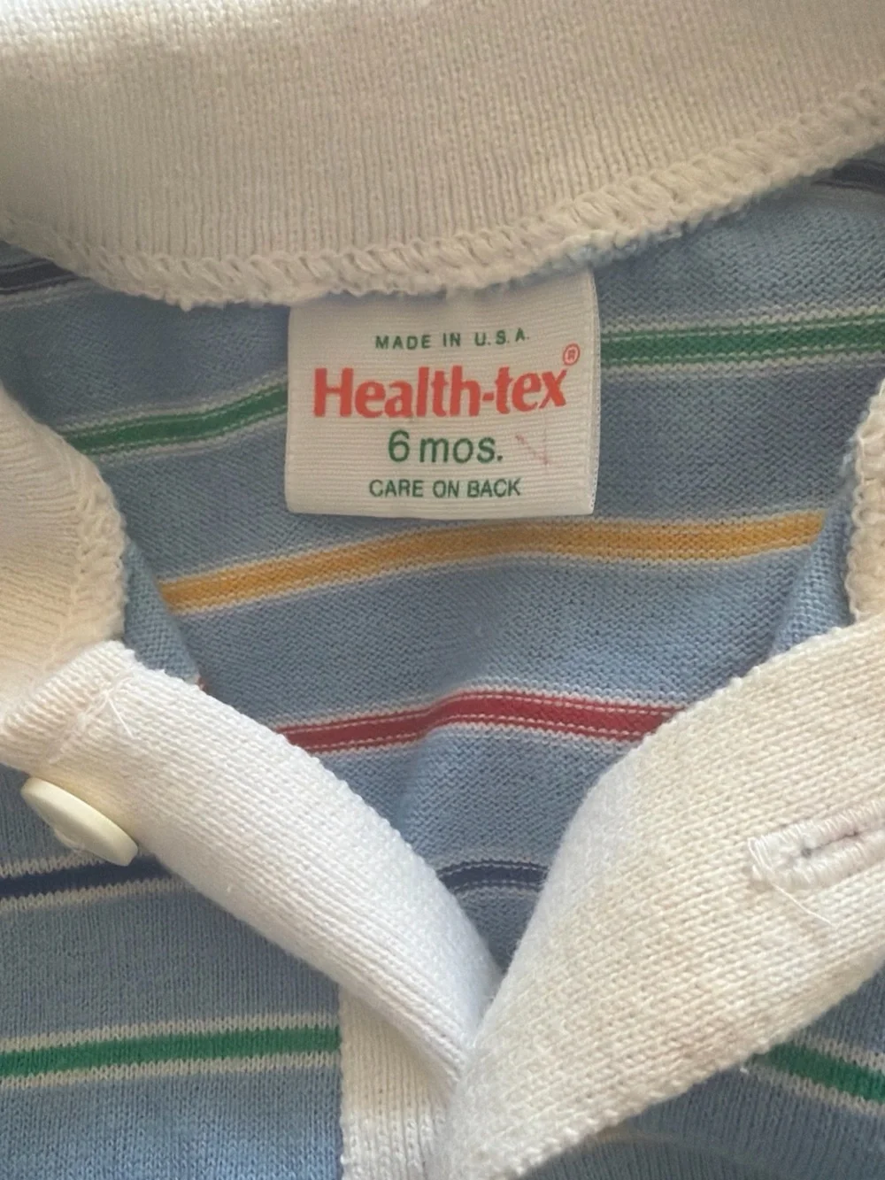 healthtex Blue Striped Polo Baby Onesie